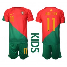 Portugal Joao Felix #11 Hemmaställ Barn VM 2022 Korta ärmar (+ Korta byxor)
